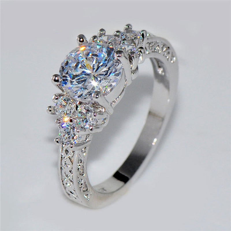 Silver Bridal Zircon Ring