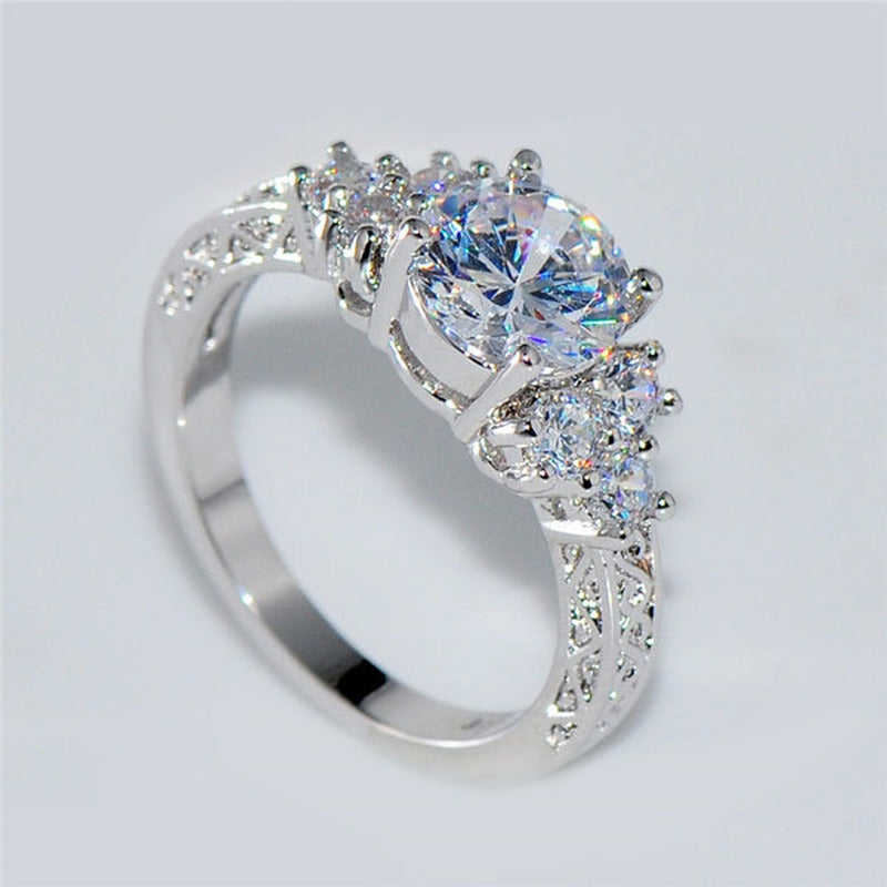 Silver Bridal Zircon Ring