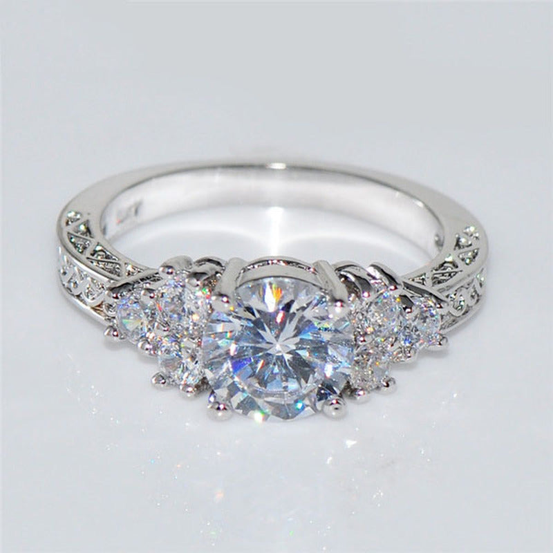 Silver Bridal Zircon Ring