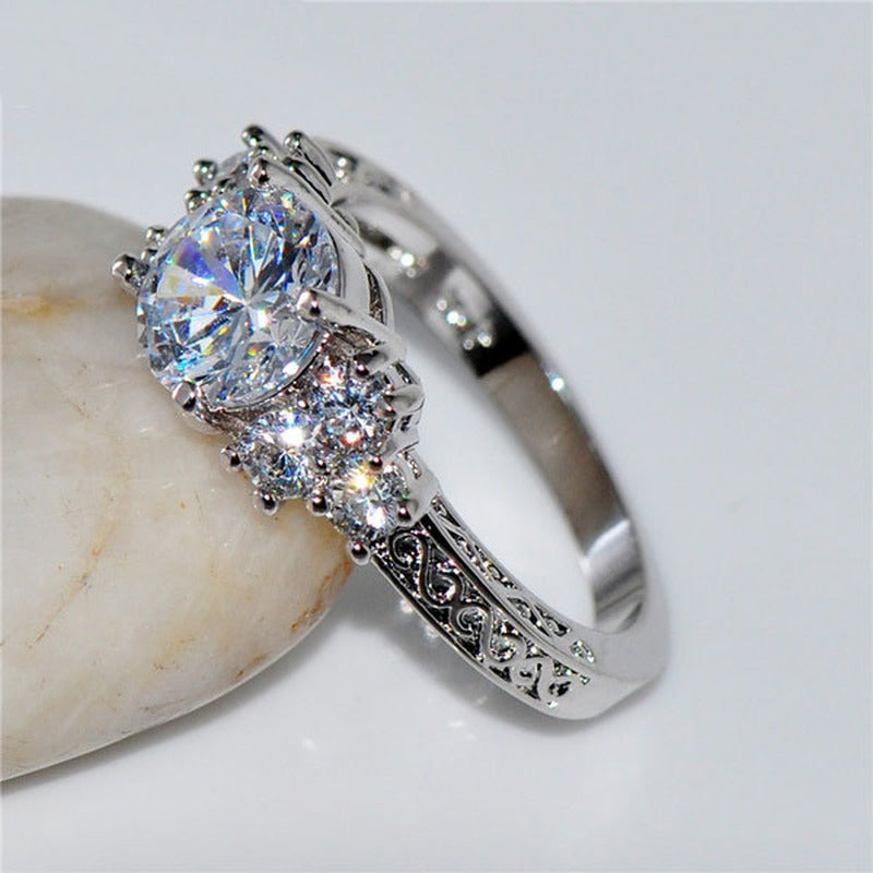 Silver Bridal Zircon Ring