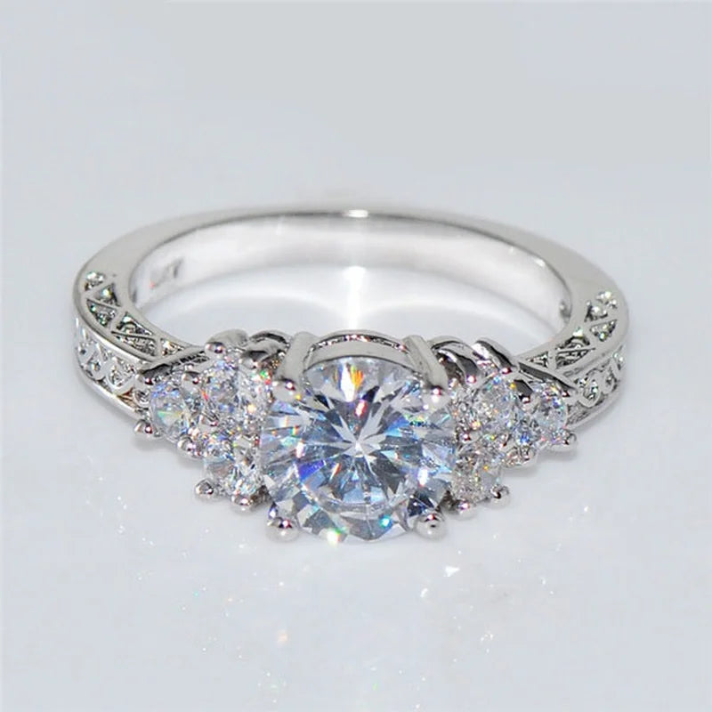 Silver Bridal Zircon Ring