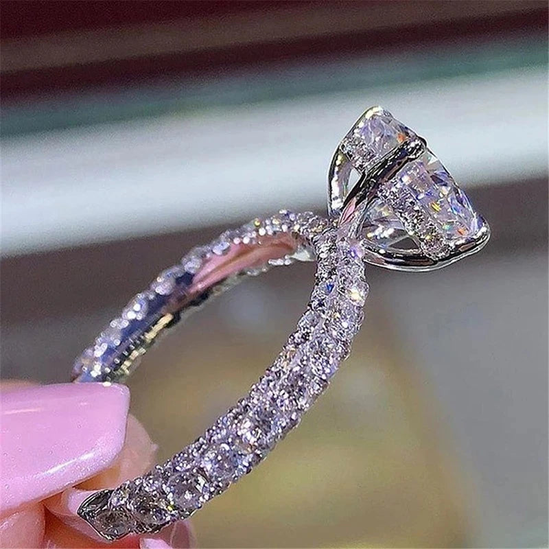 Silver Bridal Zircon Ring