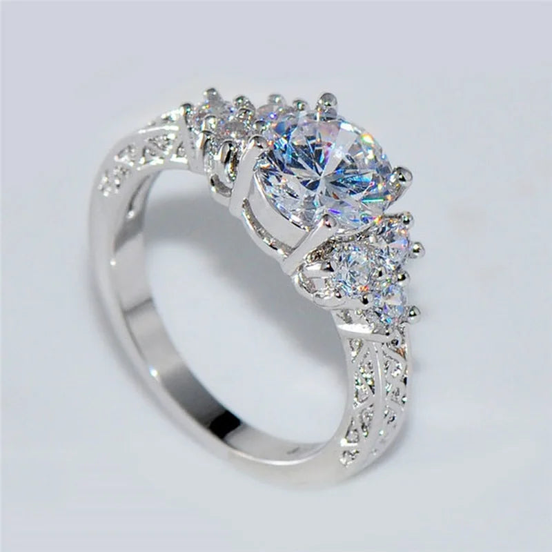 Silver Bridal Zircon Ring